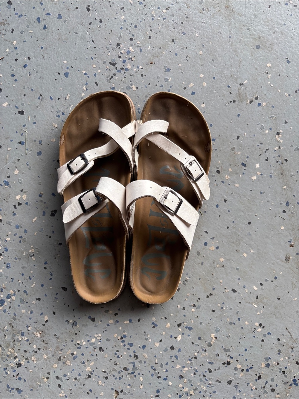 Kids' Double-Buckle Sandals in Off-White